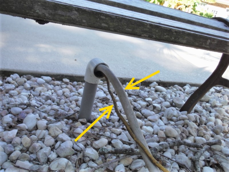 hose and extenion cord in conduit